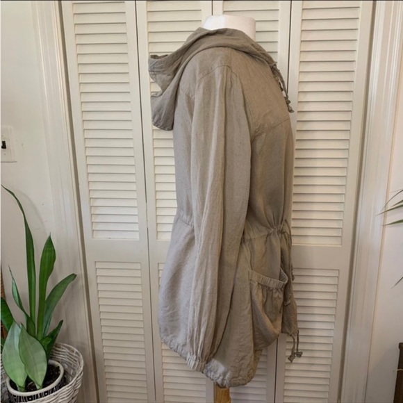 Eileen Fisher 100% Irish Linen Hooded Jacket with Pockets and Drawstrings EUC - Picture 7 of 11